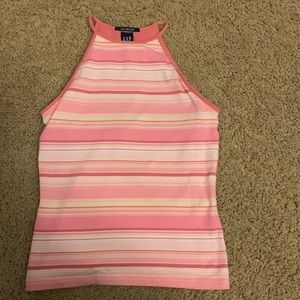Gap Pink Yellow White Striped Top. Size XS